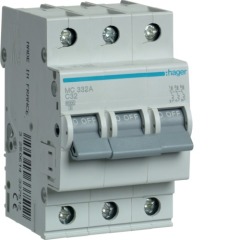 Автоматичний вимикач MC332A 3p 32А, hager (MC332A)