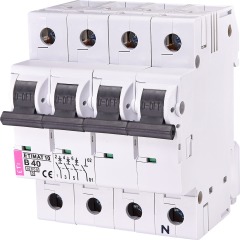 Автоматический выключатель ETIMAT 10 3p+N В 40А (10kA), ETI (2126720)