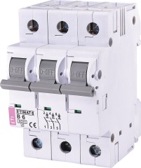Автоматичний вимикач ETIMAT 6 3p B 6А (6kA), ETI (2115512)