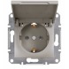Розетка з заземленням з кришкою бронза Asfora Schneider electric, EPH3100169