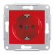 Розетка с заземлением с защитными шторками красный Sedna Schneider Electric, SDN3000341, Красный