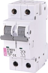 Автоматический выключатель ETIMAT 6 2p D 32A (6kA), ETI (2163519)