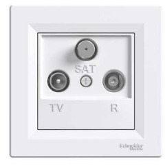Розетка TV-R-SAT кінцева біла Asfora Schneider electric, EPH3500121, Білий