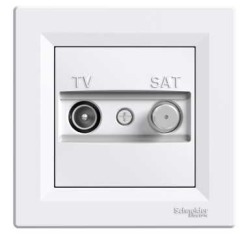 Розетка TV-SAT белая оконечная Asfora Schneider electric, EPH3400121, Белый