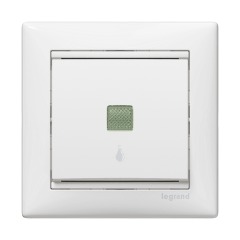 Вимикач без фіксації з підсвіткою та символом лампи 10А Білий Legrand Valena (774413)
