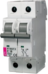 Автоматический выключатель ETIMAT 6 1p+N C 16А (6kA) (2142516)