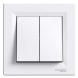 Выключатель 2кл. белый Asfora Schneider electric, EPH0300121, Белый
