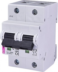Автоматический выключатель ETIMAT 10 2р C 100А (20 kA), ETI (2133732)