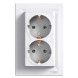Розетка подвійна з з/к біла Asfora Schneider electric, EPH9900121