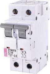 Автоматический выключатель ETIMAT 6 2p С 10А (6kA), ETI (2143514)