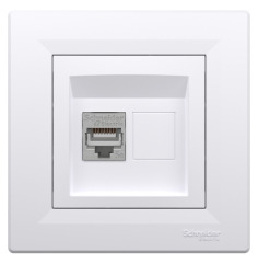 Розетка компьютерная 1хRJ45 cat.5 STP белая Asfora Schneider electric, EPH5000121