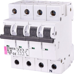 Автоматический выключатель ETIMAT 10 3p+N В 10А (10kA), ETI (2126714)