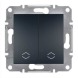 Переключатель 2кл. антрацит Asfora Schneider electric, EPH0600171