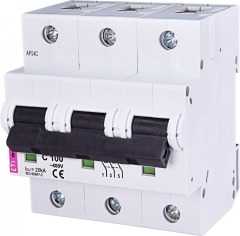 Автоматический выключатель ETIMAT 10 3p C 100А (20 kA), ETI (2135732)