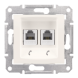 Розетка телефонна подвійна сл.кістка Schneider Electric Sedna, SDN4201123
