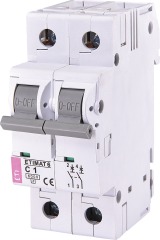Автоматический выключатель ETIMAT 6 2p C 1A (6kA), ETI (2143504)