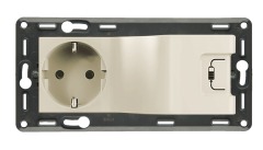 Розетка подвійна USB для зарядки 2К+З 16А 250В слонова кістка Legrand Valena Life / Allure (753210)