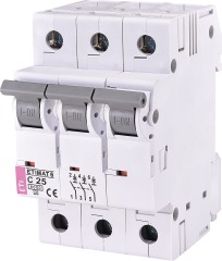 Автоматический выключатель ETIMAT 6 3p C 25А (6kA), ETI (2145518)