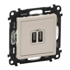 Розетка двойная USB для зарядки слоновая кость Legrand Valena Life (753512)