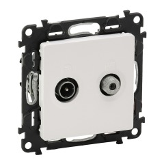 Розетка TV-SAT проходная "шлейф" штекер белый Legrand Valena Life (753463)