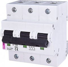 Автоматичний вимикач ETIMAT 10 3p D 100А (15 kA), ETI (2155732)