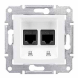 Розетка компьютерная двойная кат.6 UTP белый Sedna Schneider Electric, SDN4800121