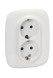 Розетка двойная со шторками 2К+З 16А 250В автоматические клемы белый Legrand Valena Allure (753726)