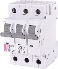 Автоматический выключатель ETIMAT 6 3p C 6А (6kA), ETI (2145512)