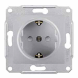 Розетка с заземлением с защитными шторками алюминий Sedna Schneider Electric, SDN3000160
