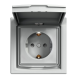 Розетка с заземлением с крышкой алюминий IP44 Asfora Schneider electric, EPH3100361