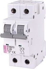 Автоматический выключатель ETIMAT 6 2p D 40A (6kA), ETI (2163520)