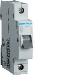 Автоматичний вимикач MB163A 1p 63А, hager (MB163A)