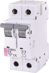 Автоматичний вимикач ETIMAT 6 2p D 6A (6kA), ETI (2163512)
