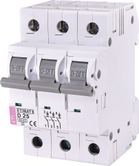 Автоматический выключатель ETIMAT 6 3p D 25A (6kA), ETI (2164518)