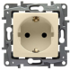Розетка 2К+З со шторками автоматические зажимы слоновая кость Legrand Etika (672331)