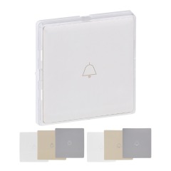 Клавиша выключателя с подсветкой, поле для текста белая/слоновая кость/алюминий Legrand Valena Life (755110)