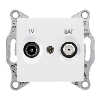 Розетка TV/R проходная 8dB белый Sedna Schneider Electric, SDN3301321, Белый